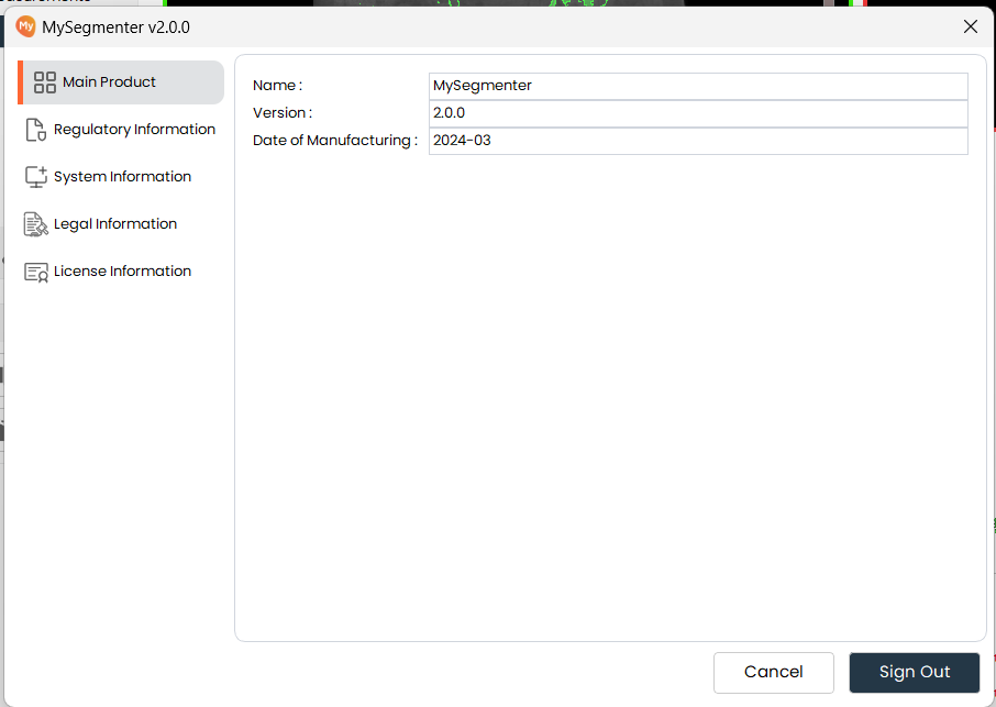 Information Window for MYS